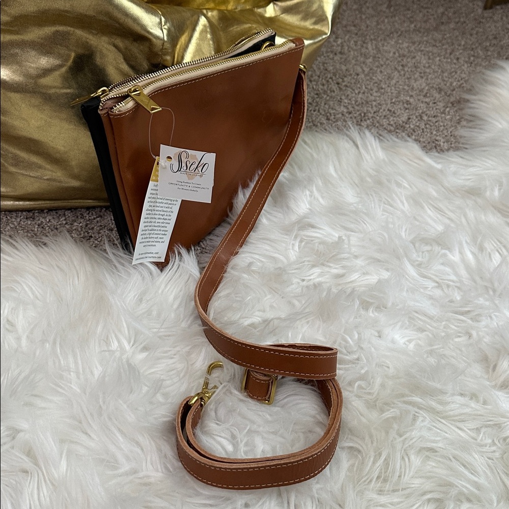 Sseko convertible foldover crossbody bag 2 tones